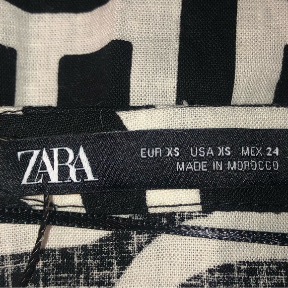 NWT Zara Geometric Print Belted Mini Dress,Size-XS(?S-M;p2p-20”),Linen/Viscose - Picture 12 of 13